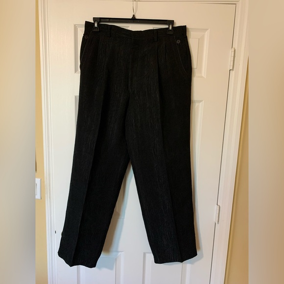 Redox Men’s Casual Black Textured Dress Pants‎ Classic Timeless Elegance - Picture 1 of 14